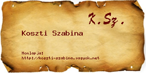 Koszti Szabina névjegykártya