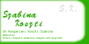 szabina koszti business card